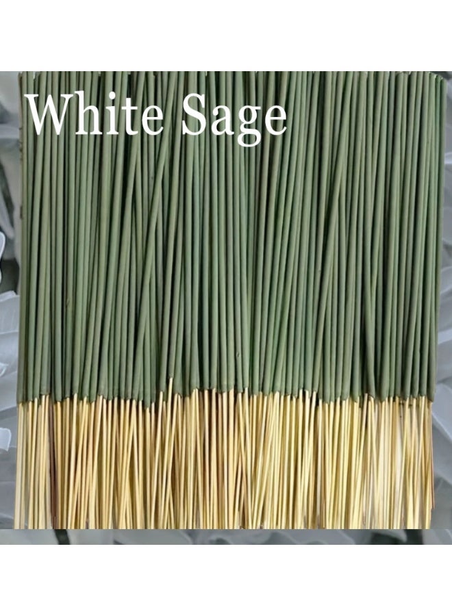 150 قطعة من أعواد بخور المريمية البيضاء عالية الجودة، مصنوعة يدويًا من أعواد الخيزران السميكة بطول 22 سم، برائحة طبيعية تدوم طويلًا، مناسبة للتأمل واليوغا والتدليك، خيار مثالي لتنقية الهواء في المنازل والفنادق والمنتجعات الصحية. - Image 1